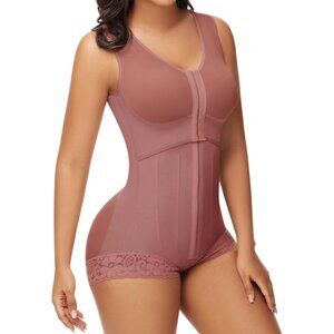 Women's Rosy Brown Steel Bones Stage Full Body Shaper Tummy Control Shapewear